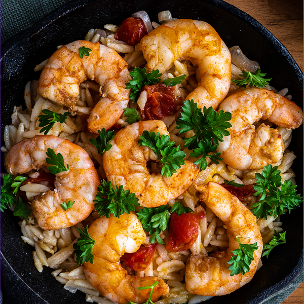 One-Pot Lemon Orzo with Shrimp and Fennel
