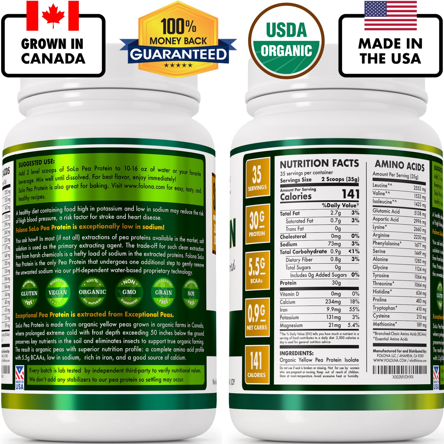 Organic SoLo Pea Protein Powder