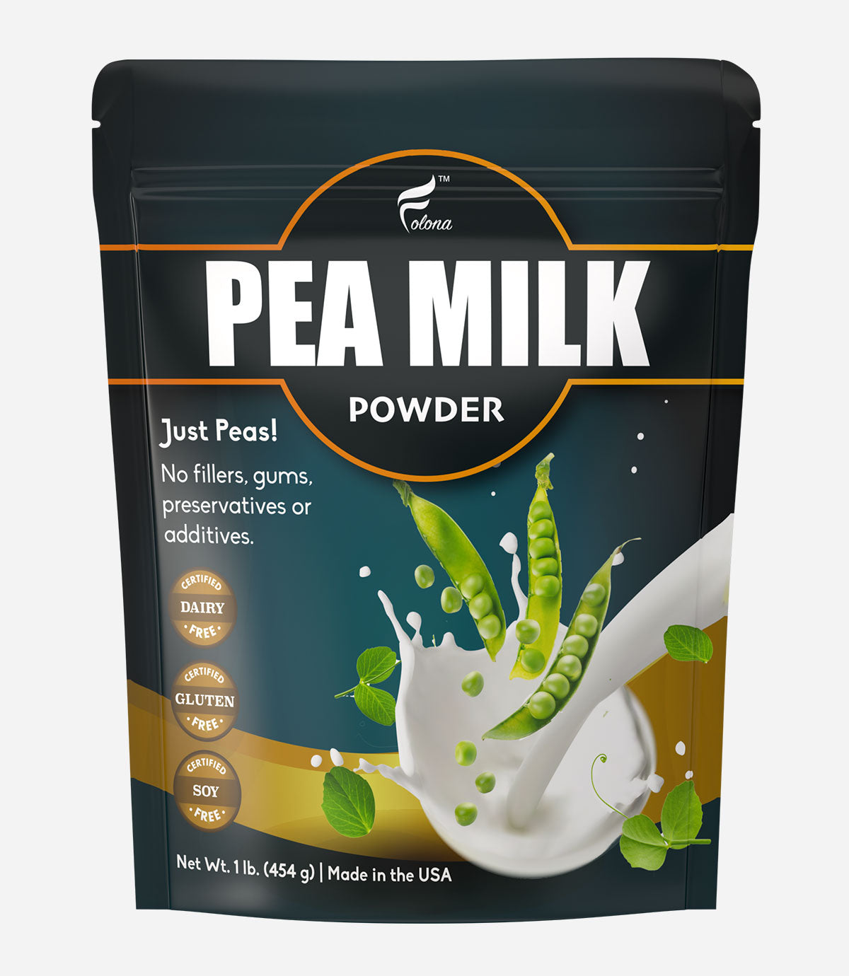Folona Unsweetened Pea Milk Powder, Sugar Free Non-dairy Coffee Creamer, Vegan, Keto, Paleo Friendly, 1lb Plant Based Milk With 7.2g Pea Protein Per Serving, Shelf Stable