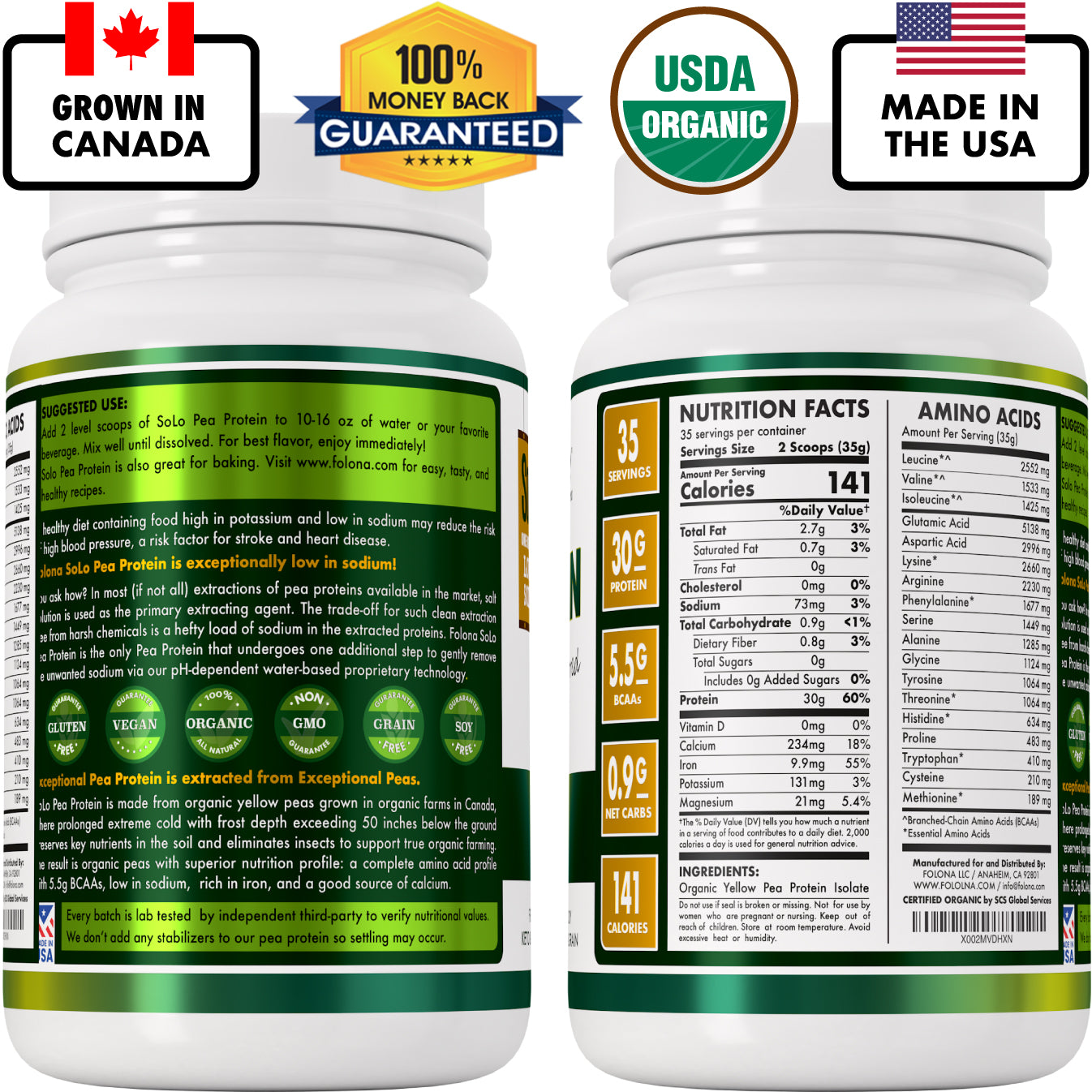 Organic SoLo Pea Protein Powder